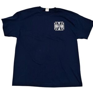 XL Coast Guard Choppers Blue White Print Hanes Beefy Unit Shirt Short Sleeve